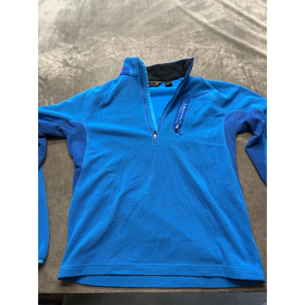 Marmot Blue Fleece Quarter Zip Pullover Jacket Men's‎ M/M Outdoor Hiking